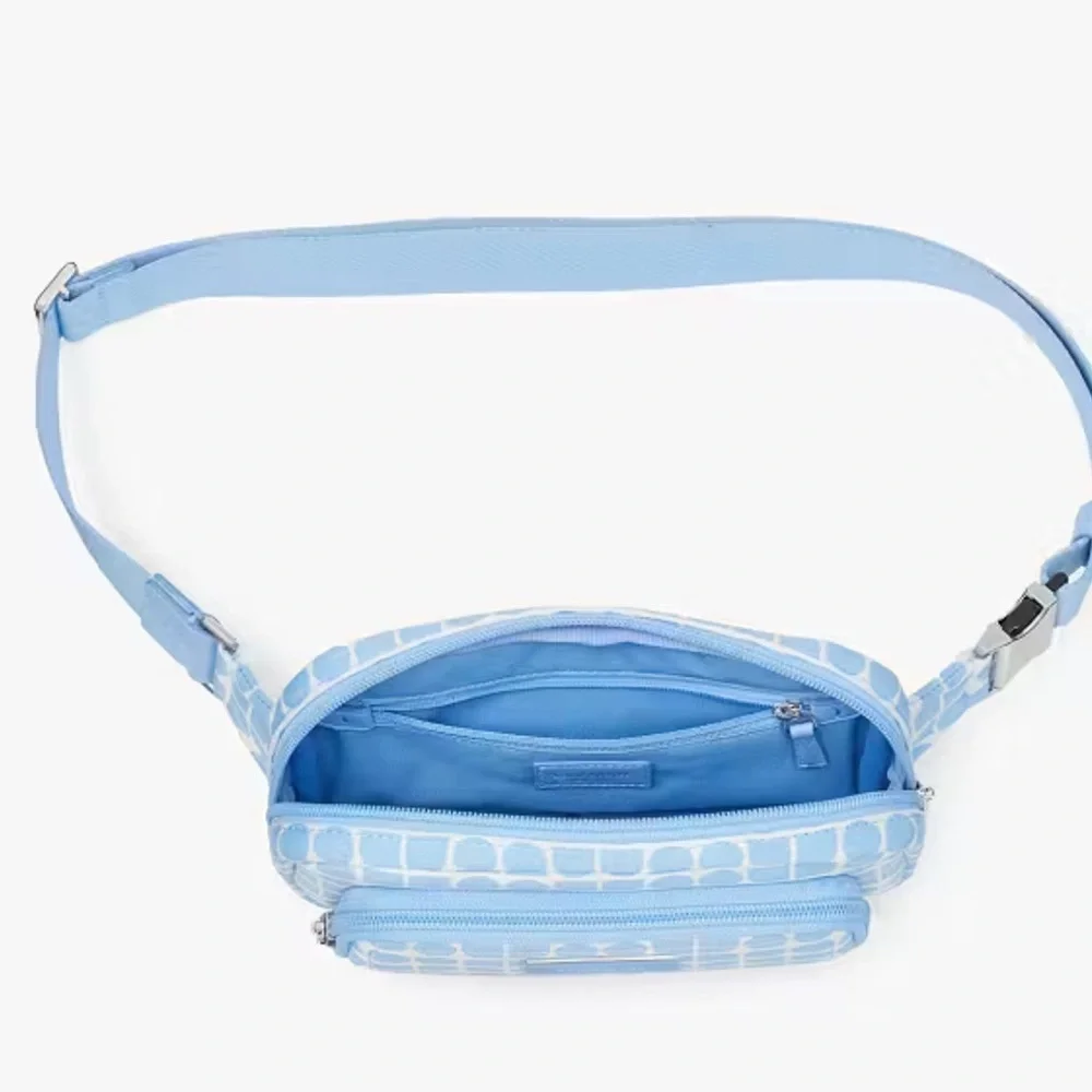 Kate Spade Noel Jacquard Belt Bag Astral Blue  NWT